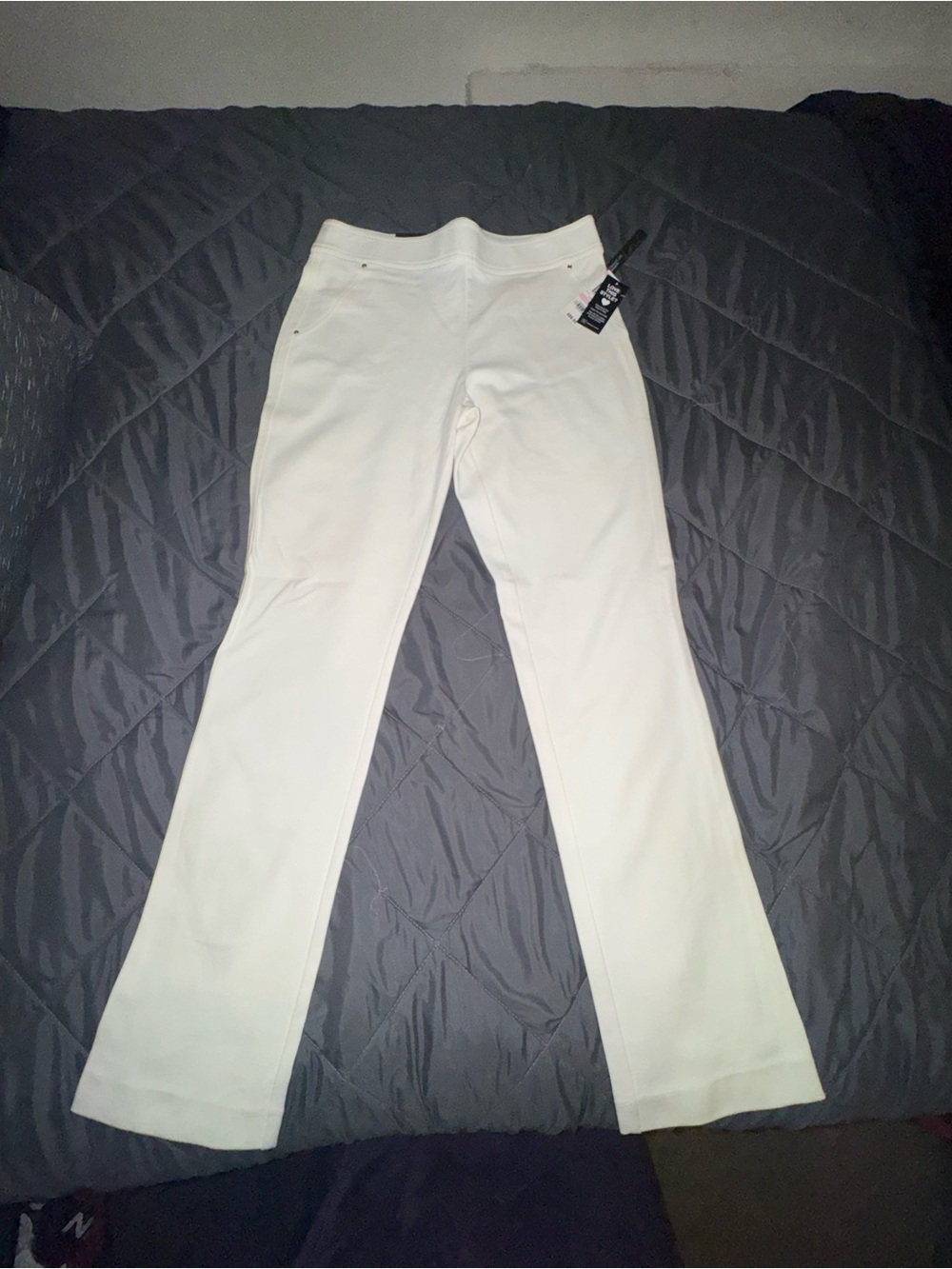 INC International Concepts White Bootcut Stretch Pants